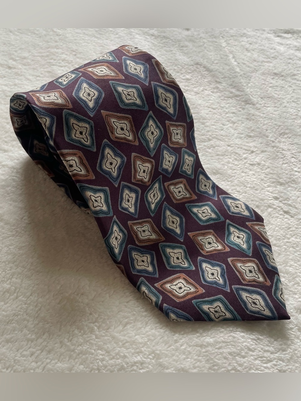 Christian Dior Silk Diamond Print Tie